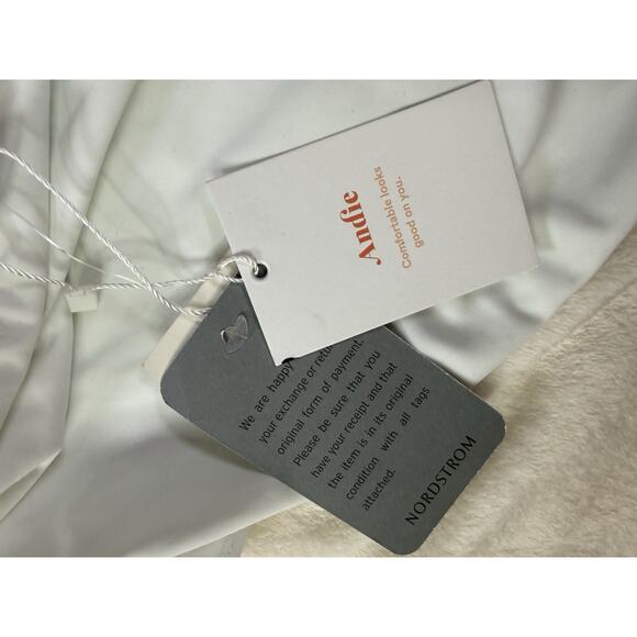 Andie Swim The Tulum One Piece Swimsuit White Ribbed Size M NWT - Picture 8 of 9